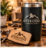 Branded tumbler and keychain