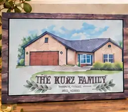 Custom family home artwork made by ClasyCassie Creations